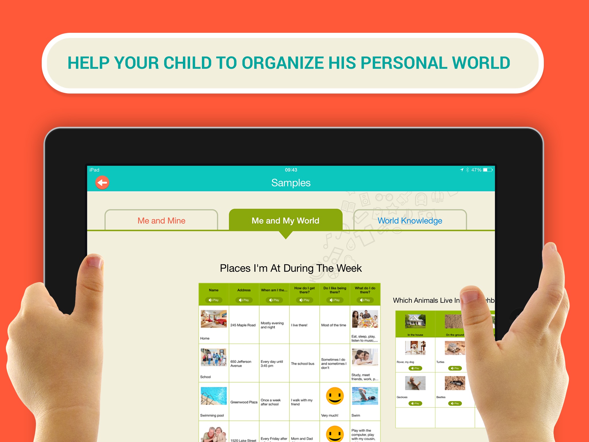 Table it! – Students with special needs learn to organize their world of knowledge screenshot 2