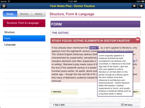 Doctor Faustus York Notes AS and A2 for iPad screenshot 3