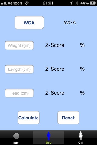 Neonatal Growth Chart 2013 screenshot 2