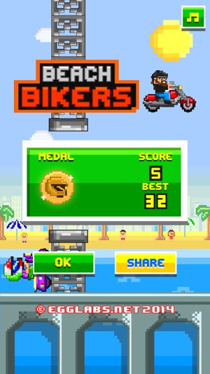 Beach Bikers - Free Retro 8-bit Pixel Motorcycle Games(圖4)-速報App