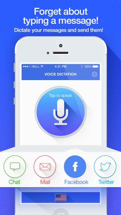 Voice Dictation -  dictate & send your text messages for Facebook and Twitter