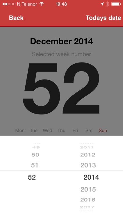 Week numbers (ISO standard)