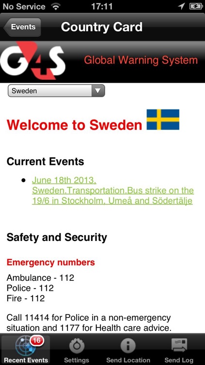 G4S Global Warning System
