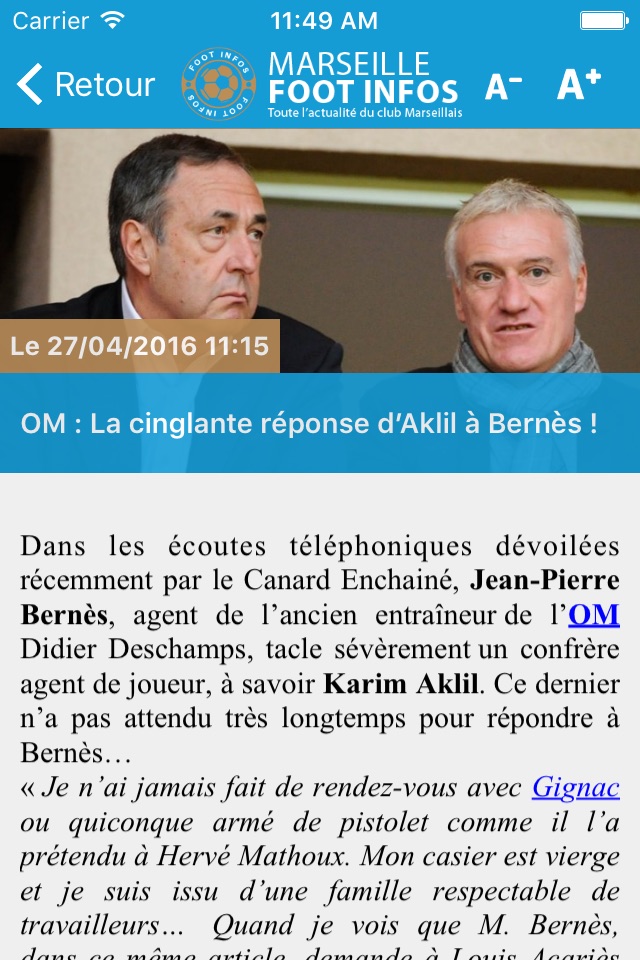 Marseille Foot Infos : toute l'actualité du club phoceen - OM édition screenshot 2
