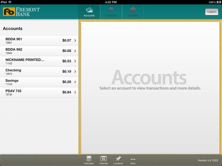 Fremont Bank for iPad