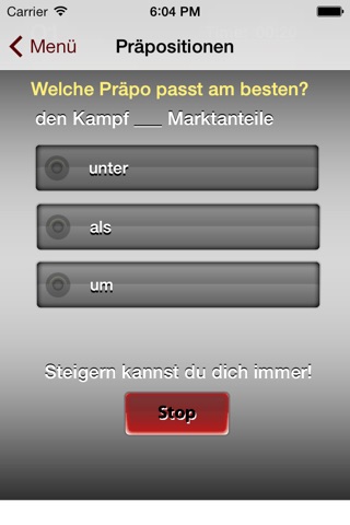 Grammatik Deutsch Training Test screenshot 3