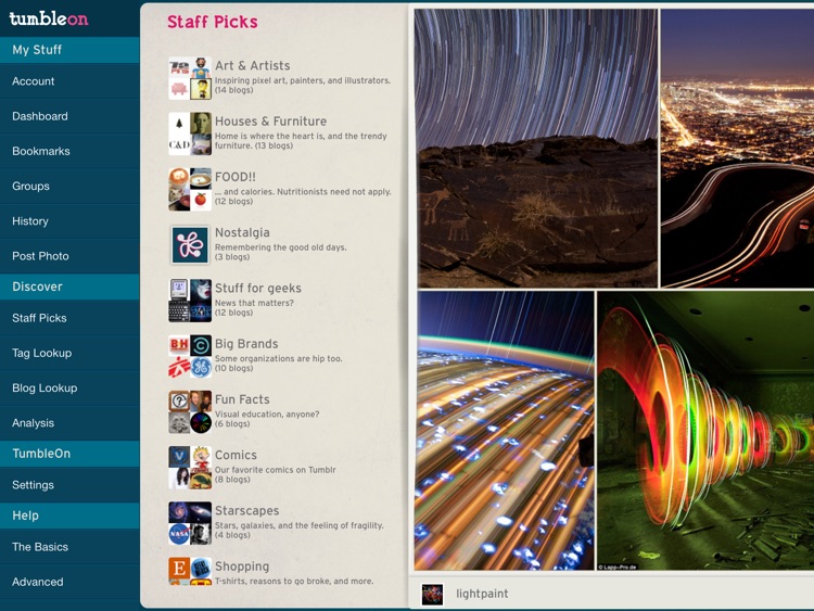 TumbleOn HD - Photo viewer for Tumblr images.