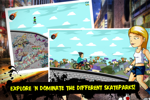 Pocket Skater Online: Xtreme Downhill Street Skate-Boarding & Roller-Blade Drift FREE screenshot 4