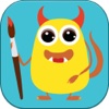 Paint & Dress up your monsters - drawing, coloring and dress up game for kids