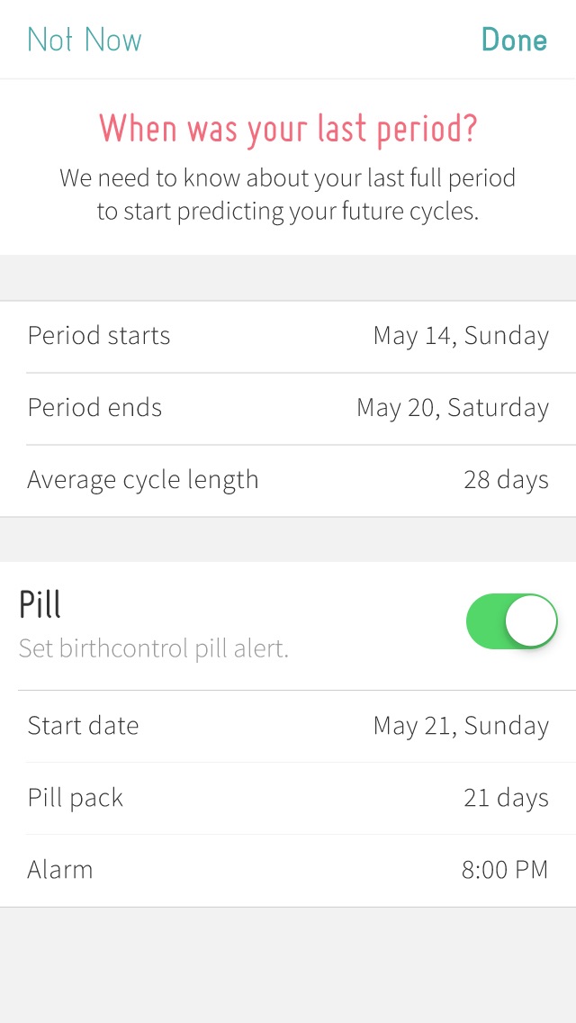 Period Tracker with Mood, Fertility & Birth Control Pill Diary with Reminder Screenshot 5