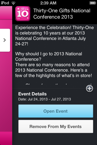 Thirty-One’s 2013 National Conference App screenshot 2