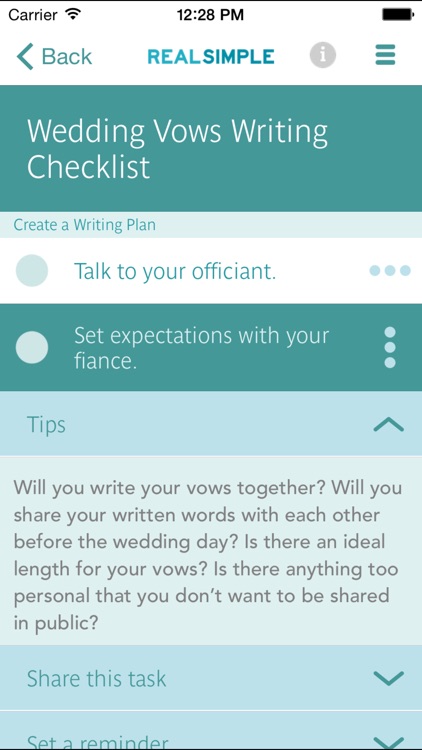 Real Simple Wedding Checklists