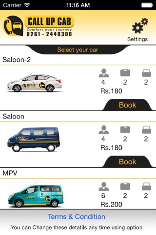 Call Up Cab - Surat Taxi screenshot 2