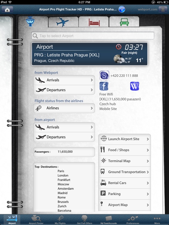 Prague Airport Pro (PRG) + Flight Tracker HD