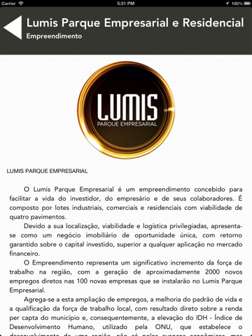 Lumis Parque Tablet screenshot 2