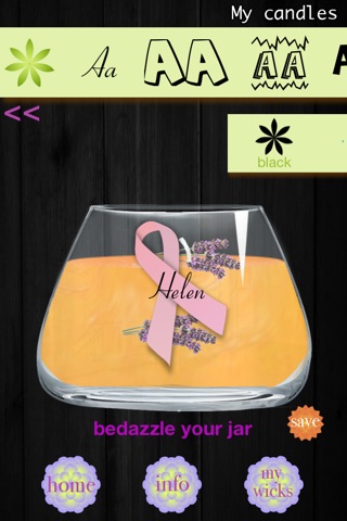 !My Candles, with "share" feature and collection of custom wicks and music. screenshot 4