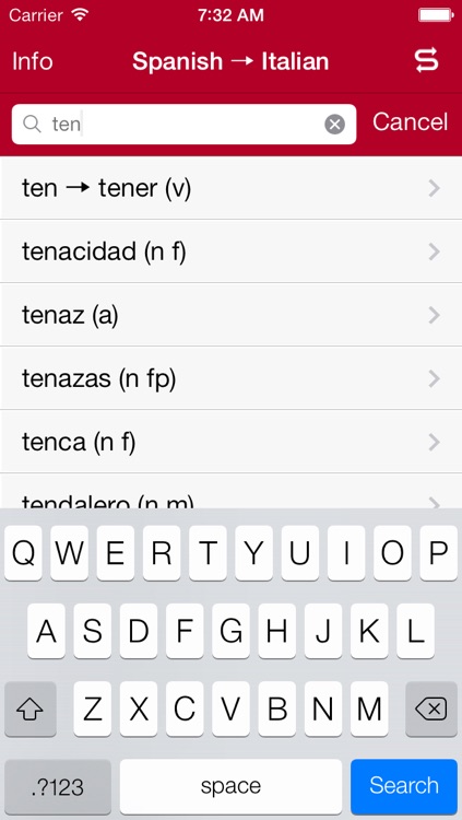 Spanish-Italian Dictionary from Accio