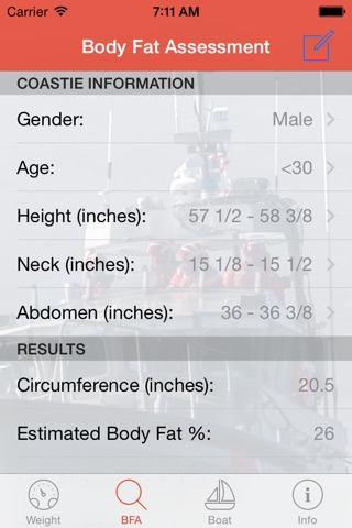 Coast Guard Fitness Calculator screenshot 2