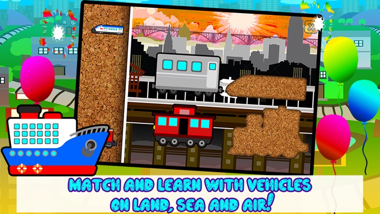 Kids Trains, Planes & Boat Vehicles - Puzzles for Kids (toddler age learning games free)