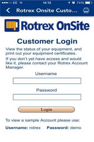 Rotrex OnSite screenshot 2