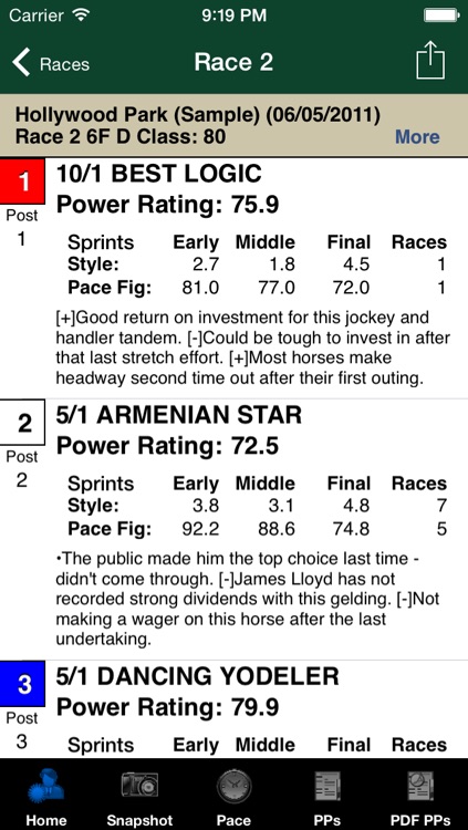 TrackMaster Pocket Handicapper PPs