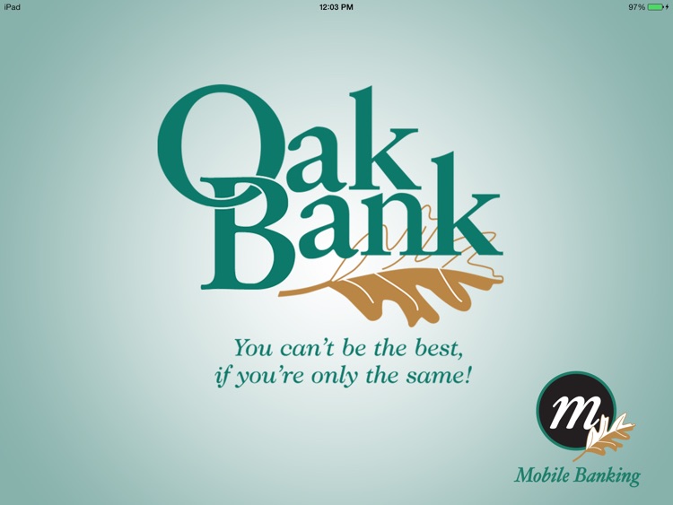 Oak Bank Mobile Banking for iPad