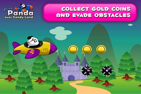 Flying Panda Fun Mission Over Candyland FREE screenshot 2