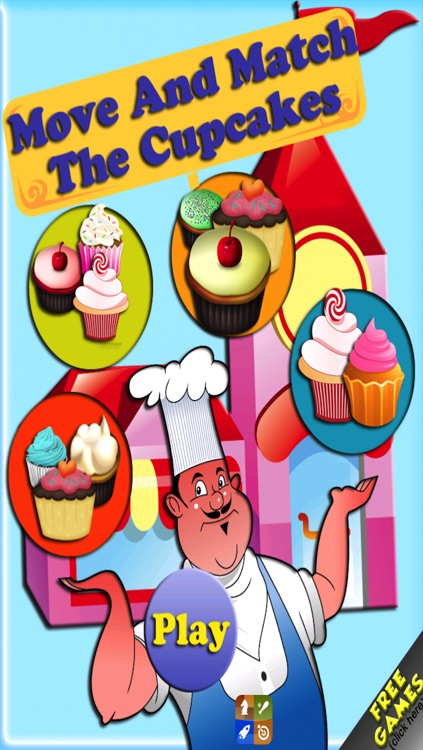 Move and match the cup cakes in the cooking factory - Free Edition