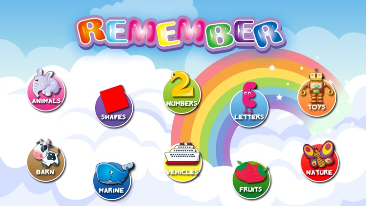 Remember - Amazing Memory Learning Games for Toddlers & Preschool Kids Free