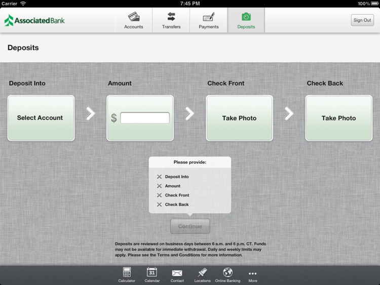 Associated Bank Mobile iPad screenshot-3