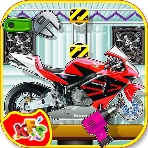 Sports Bike Factory – Build motorcycle in this mechanic garage game for kids icon