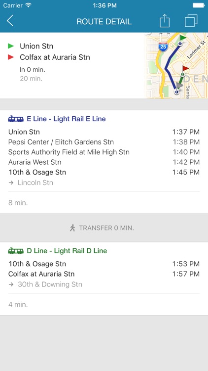 ezRide Denver RTD - Transit Directions for Bus and Light Rail including Offline Planner