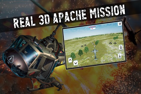 Real Apache Missions 3d - Kill the terrorists with your helicopter and shoot tanks and trucks in this battle. screenshot 2