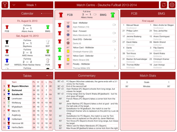 Deutsche Fußball 2013-2014 - Match Centre