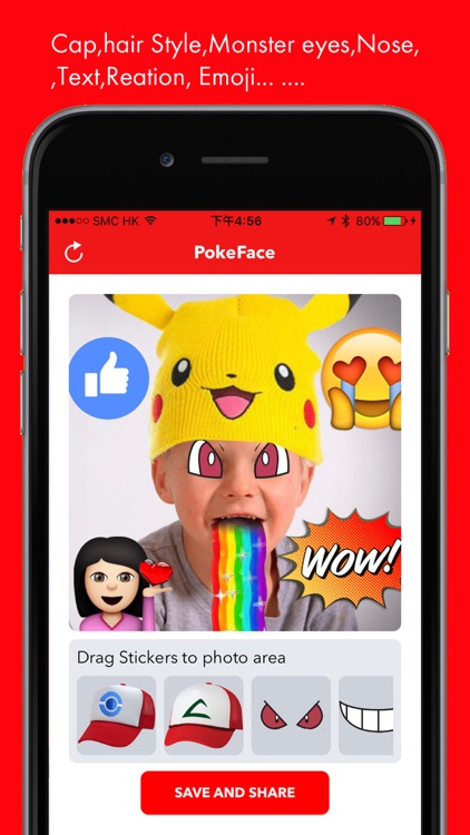PokeFace for snapchat,facebook,instagram,whatsapp,pokemon go emoji & reaction stickers
