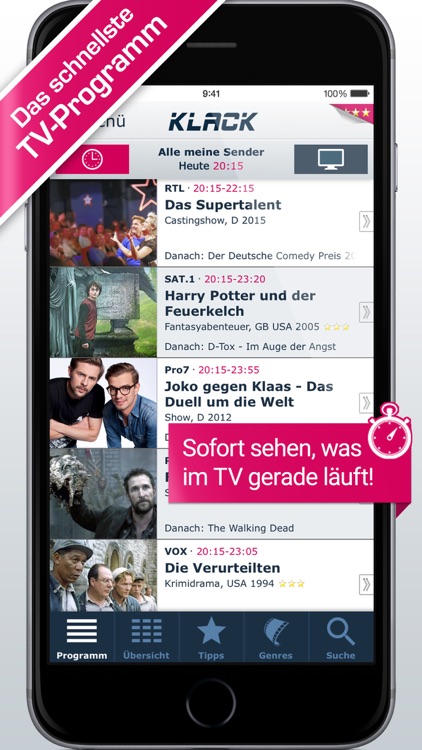 TV-Programm KLACK: gratis, schnell & übersichtlich