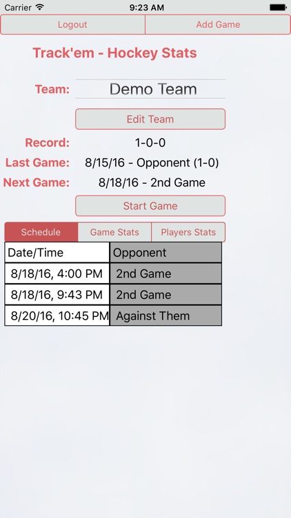 Track'em Live - Hockey Stats