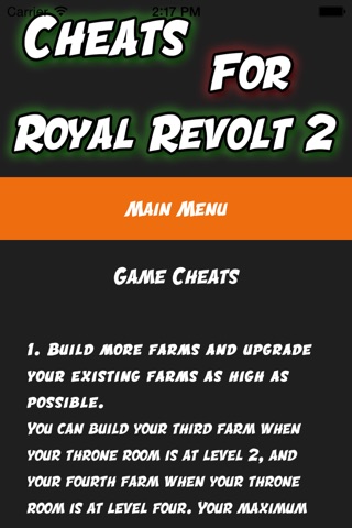 Cheats Guide For Royal Revolt 2 screenshot 2