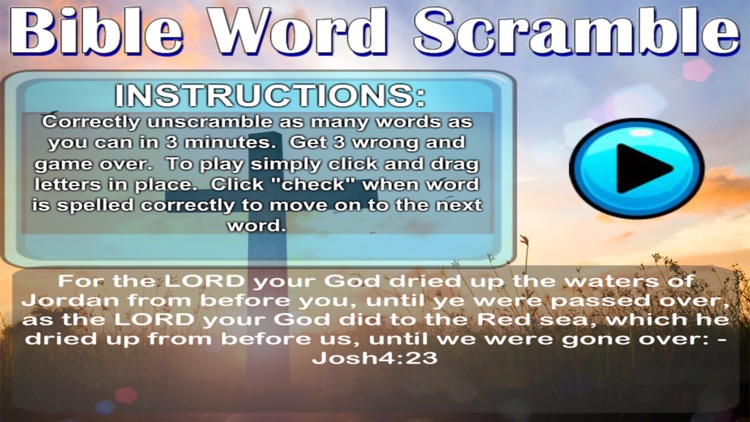 Bible Word Scramble Game