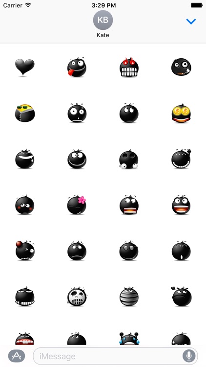 Black Emojis Stickers Pack for iMessage screenshot-3