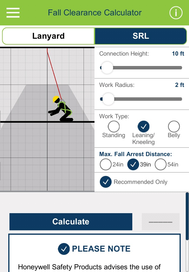 Miller Fall Clearance Calculator screenshot 2