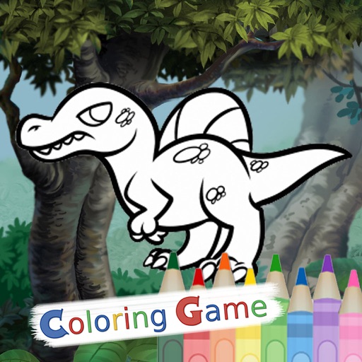 Dinosaur Coloring Book For Kids Education Game Icon