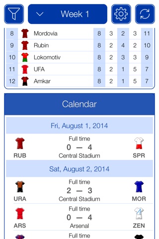Russian Football 2012-2013 - Mobile Match Centre screenshot 2