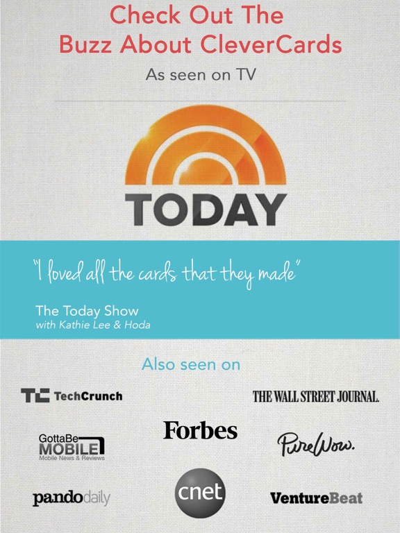 Screenshots of CleverCards: Greeting Cards & eCards for Facebook for iPad