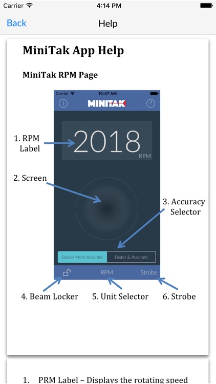 MiniTak Laser Tachometer to Measure RPM screenshot-3