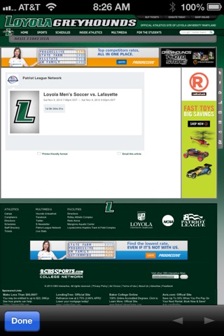 Loyola University Maryland Athletics screenshot 2