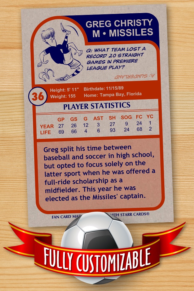 Soccer Card Maker - Make Your Own Custom Soccer Cards with Starr Cards screenshot 2