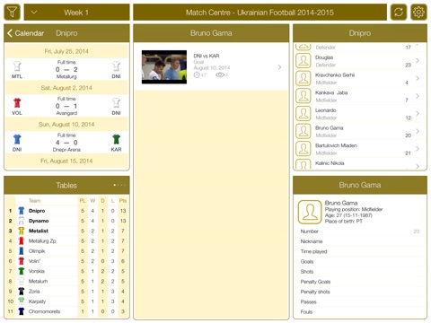 Ukrainian Football UPL 2015-2016 - Match Centre screenshot 2