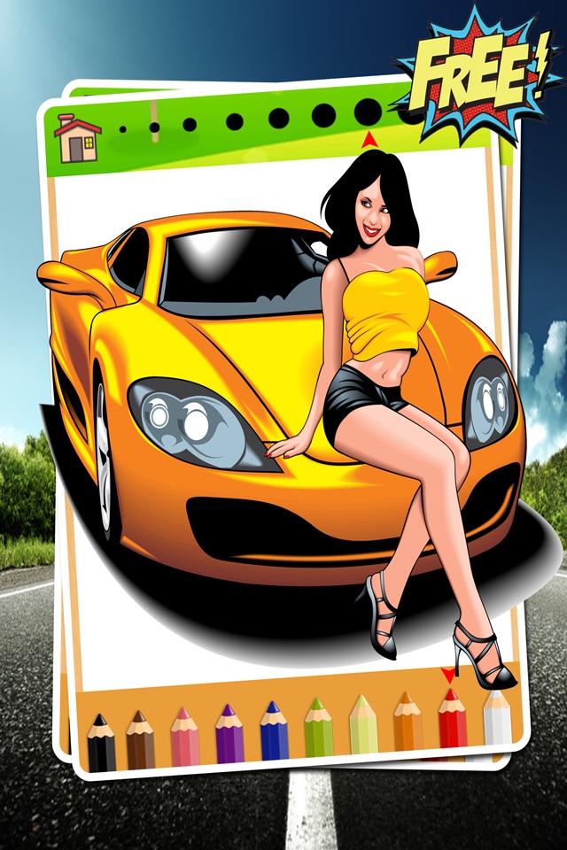 Car Coloring Book - car painting for kids toddlers and preschoolers kindergarten free games screenshot 2