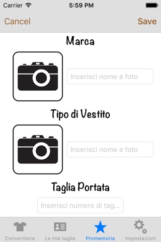 Convertitore di Taglie screenshot 3